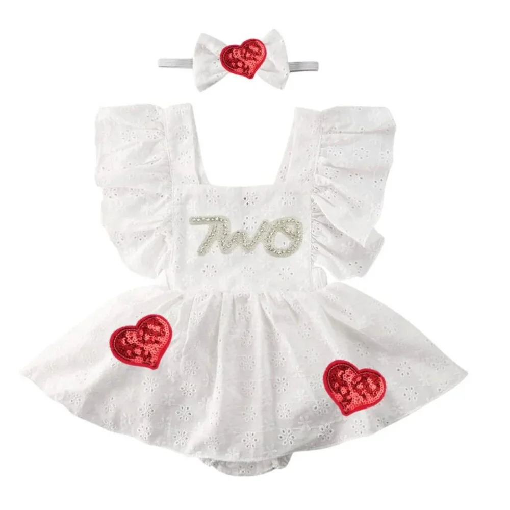 Valentine's Dress Second Birthday Heart Romper Valentine's Clothes outfit Smash